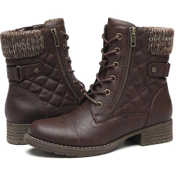 Decarsdz  Motorcycle Ankle Boots Women's Size (5.5 Narrow X11) Black Polyurethan - Picture 2 of 6